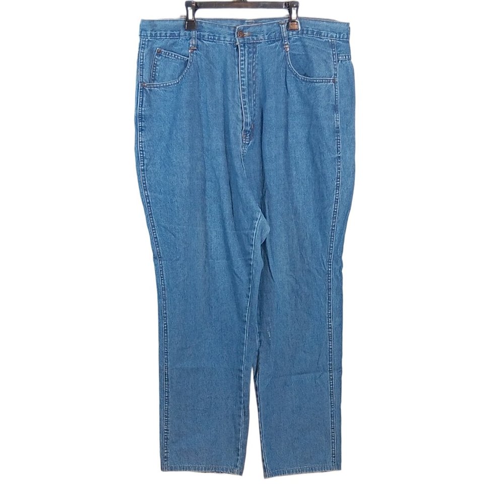 Straight Leg Denim Jeans Womens 18 Light Wash Extra High Rise Denim